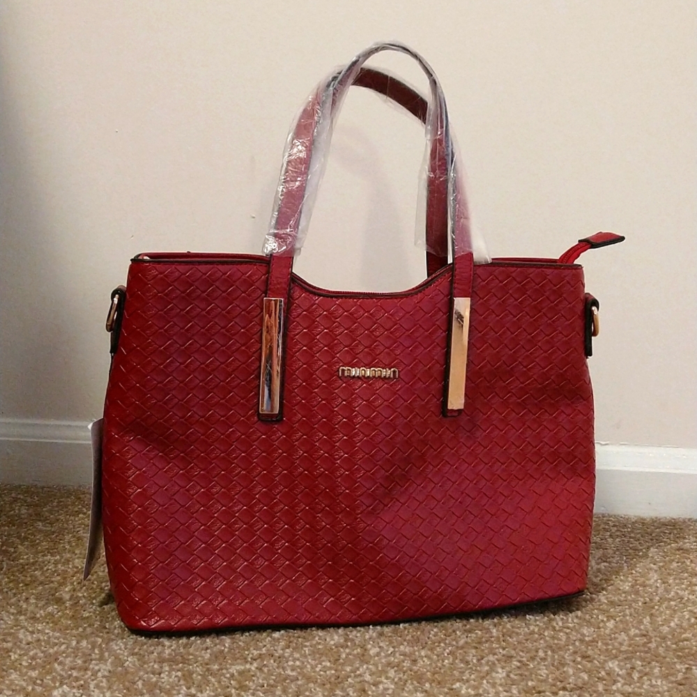 Designer Red PU leather purse